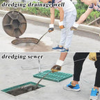 Heavy Duty Sewer Drain Snake for Outdoor,Manual,Flat,Length 15m/49.2ft,Width 2.5cm/1inch,Thickness 2.5mm/0.1inch,Manganese Steel,Sewer Plumbing Snake Tool