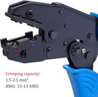 Twidec/Ratchet Crimp Pliers Crimping Tool Ratchet Terminal Crimper Wire Crimp Tool For Crimping Tubular Terminals Nylon Flag Spade Female Connectors HS-07FL