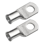 SELTERM 2pcs 1 AWG 3/8" Stud (Wide Pad) Tinned Copper Wire Lugs, Battery Lugs, Ring Terminals, Battery Cable Ends, 1 Gauge Ring Terminal Connectors, UL Marine Grade Battery Terminal Connectors
