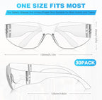 WFEANG Transparently Safety Glasses 30 Pair Protective Eyewear for Men Women ANSI Z87.1 Scratch & Impact Resistant Eye Protection for WorkLab Construction (Clear-30pack)