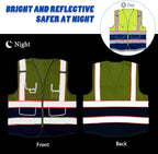 Tydon Guardian Reflective Safety Vest for Women Men High Visibility Security With Pocket Zipper Front Meet ANSI/ISEA Standard