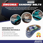 1/2" x 18" Zirconia Sanding Belts for Metal - 1/2 x 18 Inch Zirconia Metal Grinding Sand Paper, 36 PCS 240 Grits, Perfect for Knife Blade Sharpening, Metal Polishing, Derusting, Woodworking
