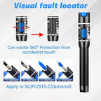 Moocci 3 Pcs Visual Fault Locator Fiber Optic Tester - VFL Fiber Optic Cable Tester Meter with FC to LC Adapter - Tools Kit for FC/SC/ST/LC Connector,Network Cable Test - Green Blue Black