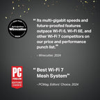 TP-Link Deco BE63 Tri-Band WiFi 7 BE10000 Whole Home Mesh System- 6-Stream 10 Gbps, 4X 2.5G Ports Wired Backhaul, 4X Smart Internal Antennas, VPN, MU-MIMO, HomeShield, Free Expert Support (1-Pack)