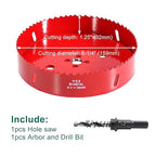 HYCHIKA 6-1/4 Inch/159mm Hole Saw,Bi-Metal Cutter Hole Max Cutting Depth 32mm with 1 Arbor Drill Bit for Wood Cutting Cornhole Plastic Drywall Boards Fiberboard