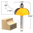 YONICO Cove Router Bits Edge Forming 1/2-Inch Radius 1/4-Inch Shank 13155q