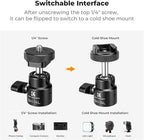 K&F Concept Super Clamp Camera Clamp with 360 Ballhead, Compatible with GoPro/AKASO/Insta360/Pocket 3, 1/4"-20 Screw & Cold Shoe Mount for Camera/Monitor/Light/Microphone