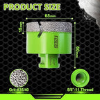 Diamond Core Drill Bits 2-1/2" Granite Hole Saw 65mm Porcelain Drill Bits Vacuum Brazed for Porcelain Tile Granite Marble Brick