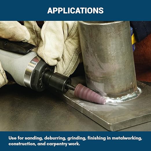 Benchmark Abrasives Aluminum Oxide Tapered Sanding Cartridge Rolls for Blending Deburring Polishing Sanding Metals, Rotary Sander - Drill & Die Grinder Abrasives (10 Pack)(1/2" x 1-1/2", 120 Grit)