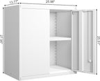 GREATMEET 27.95" H Metal Garage Storage Cabinets, Locking Storage Cabinet, Wall Mount Cabinet for Kitchen, Dining Room, White