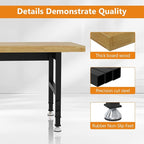 60" Work Bench, Adjustable Height Workbench, Heavy-Duty Thicker Work Table, 2000 LBS Load Capacity Workstation for Garage, Workshop, Office, Home
