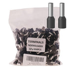 500pcs AWG12/3.5 mm² Wire Ferrules Terminals Kit Black, Terminal Connector Wire Insulated Cord Pin Ends Terminals for Electric, Industrial, Chemical Industry, Power Control System, etc.