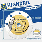 HIGHDRIL Carbide Wood Blade 3" 75mm x Arbor 3/8" 10mm - 4pcs Angle Grinder Cutting Disc for Cutting Wood with Nails Rubber Tubing Plastic Laminate Cement Residue Gypsum Fiberglass