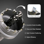 3PCS Carbide Hole Saw Kit, 7/8'' to 1-3/8'' Metal Hole Cutter with Pilot Drill, Holesaw for Hard Metal, Stainless Steel, Iron, Mild Steel, Aluminium, Alloy, Plastic, Fiberglass