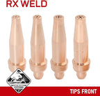 RX WELD 3-101 Series Acetylene V-Style Cutting Torch Tips - Sizes 0-3, Fit V-Style Light/Medium Duty Torch