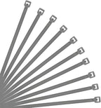 XINGO 8 Inch Silver Cable Zip Ties (500 Pack), 40 Lbs Tensile Strength-Heavy Duty, Self-Locking Nylon Plastic Nylon Wire Ties for indoor and outdoor use