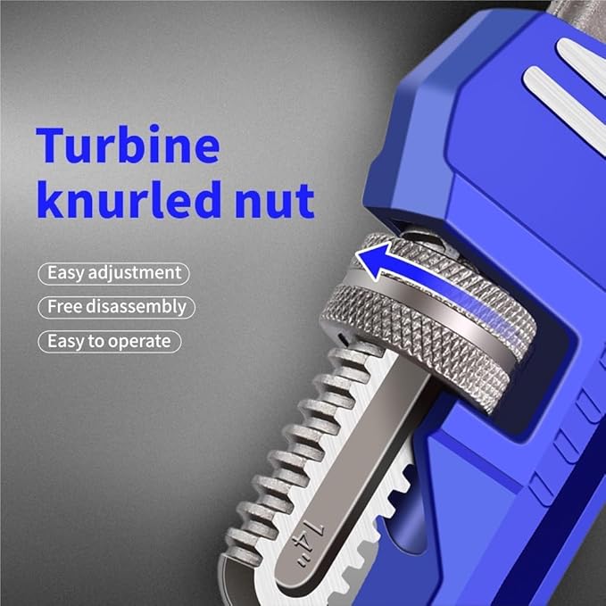 18 inch Heavy Duty Pipe Wrench - Quick-Adjust, Soft Grip Handle,Straight Jaw for Plumbing,Heavy Duty,Easy Adjusting,Tight Bite without Slipping