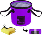 AUTODECO Collapsible Bucket 5 Gallon Container Folding Water Bucket Portable Wash Basin 20L