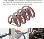 1/2 Inch x 18 Inch Sanding Belts, 8 Each of 60/80/120/180/240 Grits, Belt Sander Tool for Woodworking, Metal Polishing, 40 Pack Aluminum Oxide Sanding Belt
