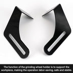 2 Pcs Bench Grinder Protective Tool Rest 9.84 Inches Steel Bracket Tool Part Set for Bench Grinder Polisher, Black
