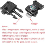 5/8 Inch Compass Flint Scraper Fire Starter Whistle Buckle Paracord Bracelet Outdoor Camping Emergency Survival Travel Kits