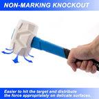 Real Steel Rubber Mallet Hammer 24 OZ White Rubber Hammer with Solid Head, Double-faced Mallets for Flooring, Woodworking, Camping, Automotive 0320