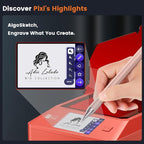 AlgoLaser 3W Laser Engraver Machine: Portable & Smart with 3.5" Touch Screen, Hand Drawing/Wireless/SD Card/Offline Engraving, AlgoOS 2.0 Self Developed System for Wood, Acrylic, Leather