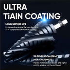 toolant Four Spiral Flute Cobalt Step Drill Bit(Pro), 1/4"-3/4" Impact Ready Unibit Step Drill Bit, 1/4" Hex Shank Step Bits for Metal, Stainless Steel, Aluminum, Plastic