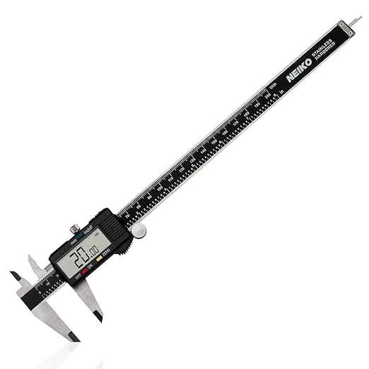NEIKO 01408A 8” Electronic Digital Caliper Extra Large Display | 0-8 Inches | Inch/Fractions/Millimeter Conversion | Polished Stainless Steel