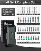 ORIA 42 in 1 Screwdriver Set, Magnetic Ratchet Screwdriver Kit with Ratchet Handle, 40 Precision Bits & Portable Case, DIY Repair Tool Kit for Electronics, Bike, Furniture, Computer, Phone, Black