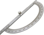 Haidong Angle Measuring Instrument Stainless Steel Protractor 0-180 Degree Rotary Arm Measuring Ruler Woodworking Degree Protractor（15cm）1PCS