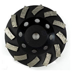 Benchmark Abrasives Grinding Wheels 4 1/2 Inch Threaded Swirly Turbo Diamond Cup Wheel with 5/8"-11 Arbor Hole for Masonry, Natural Stone, Concrete Grinding Wheel - Angle Grinder Attachments (4.5”)