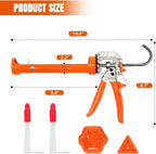 Holothurian Caulking Gun, Caulk Gun No Drip,Sealant Finishing Tool Grout Scraper for Kitchen Bathroom Window Sink Joint, 1/10 Gallon Cartridge, 20:1 Thrust Ratio