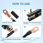Nilight 150PCS Copper Wire Lugs and Heat Shrink Tubing 2 4 6 8 10 AWG Heavy Duty Battery Terminal Crimp Connectors 70 PCS 80 3:1 Heatshrink Assortment Kit