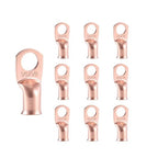 10pcs 1/0 AWG-1/2”(M12) Ring Terminals 0 Gauge Copper Wire Lugs Battery Cable Ends Heavy Duty Battery Cable Terminal Connectors