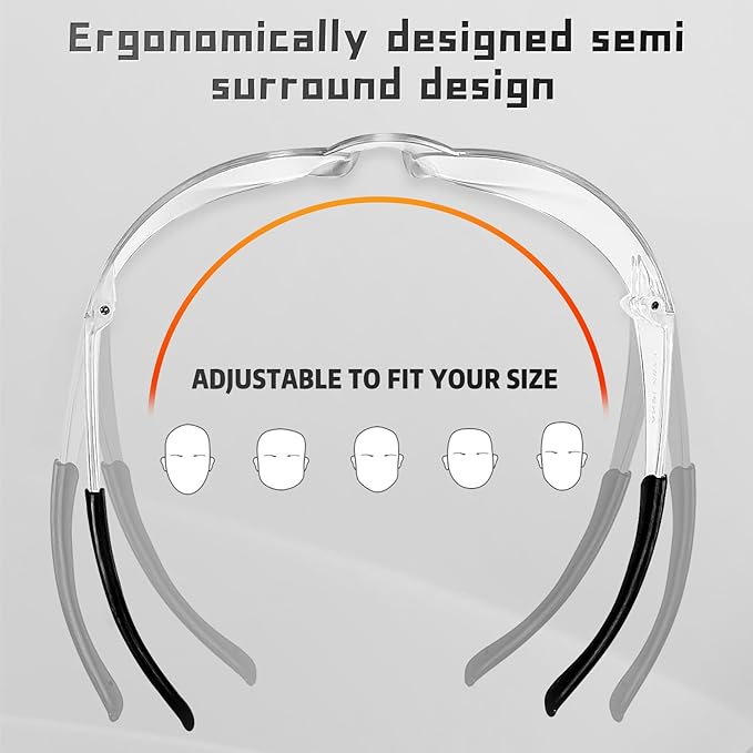 Clear Safety Glasses Bulk of 80,ANSI Z87.1 Impact Resistant Lens Eye Protection for Lab,Construction