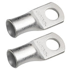 SELTERM 2pcs 1/0 AWG 3/8" Stud Tinned Copper Wire Lugs, Battery Lugs, Ring Terminals, Battery Cable Ends, 0 Gauge Ring Terminal Connectors, UL Marine Grade Electrical Battery Terminal Connectors