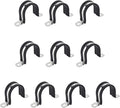 1-1/4 Inch 10 PCS 2 Holes Rubber Cushioned U Bracket Clamp, Reinforced Rigid Pipe Strap, Stainless Steel Conduit Straps Cable Clamp (32 mm) by Tavonuxt