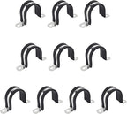 1-1/4 Inch 10 PCS 2 Holes Rubber Cushioned U Bracket Clamp, Reinforced Rigid Pipe Strap, Stainless Steel Conduit Straps Cable Clamp (32 mm) by Tavonuxt