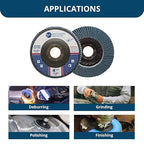 Benchmark Abrasives 4.5" Premium Zirconia Type 27 Flat Flap Discs Grinding Wheels for Sanding Stock Rust Removal Finishing Grinding Deburring Stainless Steel, 7/8" Arbor (100 Pack) - 60 Grit