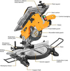 Hoteche 8-1/4-Inch 2-in-1 Compound Miter Saw & Table Saw – 10A Dual-Function Power Tool for Wood and Metal Precision Cutting