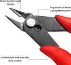 10 Pack 170 Wire Cutters, 5 Inch Small Precision Flush Cut Pliers with Spring, Micro Diagonal Side Cut Nippers, Sharp Wire Clippers for Electronics, Jewelry Making, Zip Ties, Soft Copper Wire