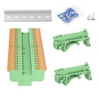 2Pcs DIN Rail Terminal Blocks, 10P Lever Wire Connectors for AWG 24-12, 300V 15A, 40Pcs Wire Ferrules Terminals & 4.72 Inch DIN Rail Included,CE