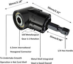 Impact Grade Socket Adapter Set - 3 Pcs Extension Drill Bit Socket Wrench Adapter for Impact Driver 1/4 3/8 1/2" Drive, 105 Degree Right Angle Drill Attachment for Household Workplace Industry
