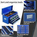 13-Drawer Tool Chest with Wheels,2 in 1 Detachable Rolling Tool Chests with Drawers,Large Tool Box with Lock,Mobile Steel Tool Cabinet Storage for Warehouse,Garage-Blue