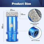 1 Inch Diamond Core Drill Bit for Porcelain Tile Ceramic Marble Granite Drilling,BRSCHNITT 2pcs Vacuum Brazed Diamond Hole Saw with 5/8-11 Thread (25mm 2pcs)