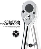 NEIKO 03069A 3/4-Inch-Drive Extendable Ratchet Handle, 24-Tooth Reversible Ratcheting Feature, Extends 24 to 39 3/4 Inches