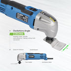 Oscillating Tool, 1.5A Oscillating Multi Tool with with 3° Oscillation Angle, 12 Piece Accessories Scraping, Grinding, Sanding, Cutting