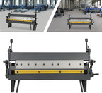 24" Pan and Box Brake, W-2420A Industrial Metal Bender &Sheet Metal Pan Blue with Removeable Fingers 0-135° Bending Precision