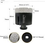 SHDIATOOL Diamond Core Drill Bits 2-1/2 Inch for Porcelain Ceramic Tile Marble Brick Vacuum Brazed Hole Saw 65mm